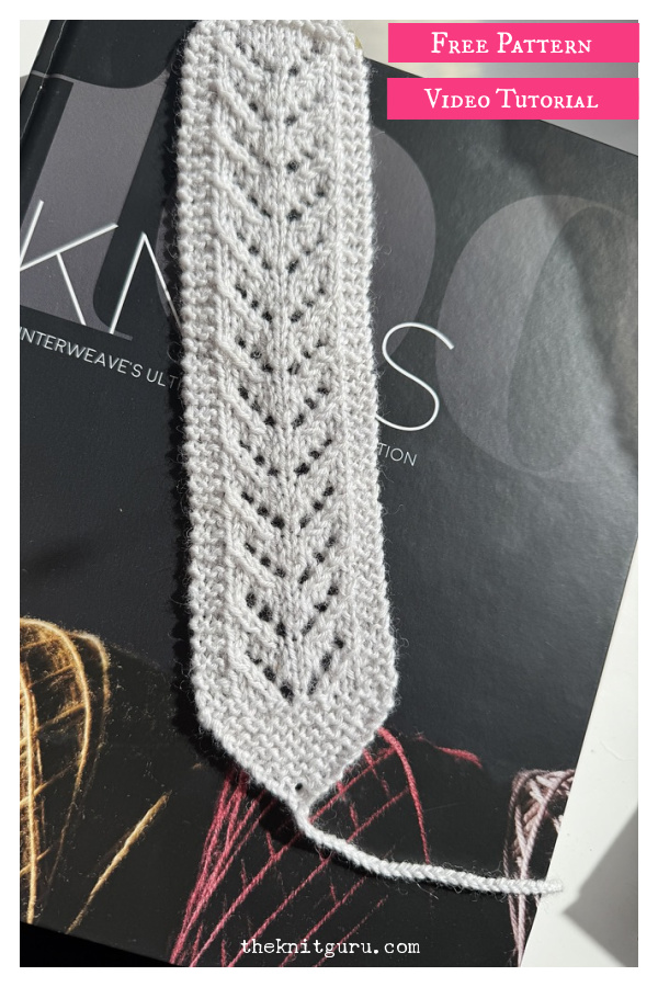 Lace Bookmark Free Knitting Pattern and Video Tutorial
