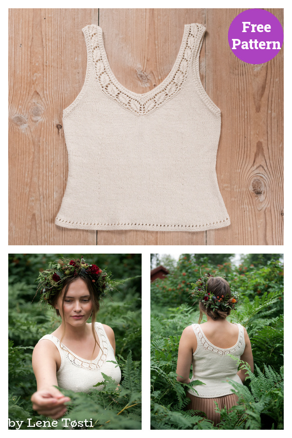 Midsummer Wreath Top Free Knitting Pattern
