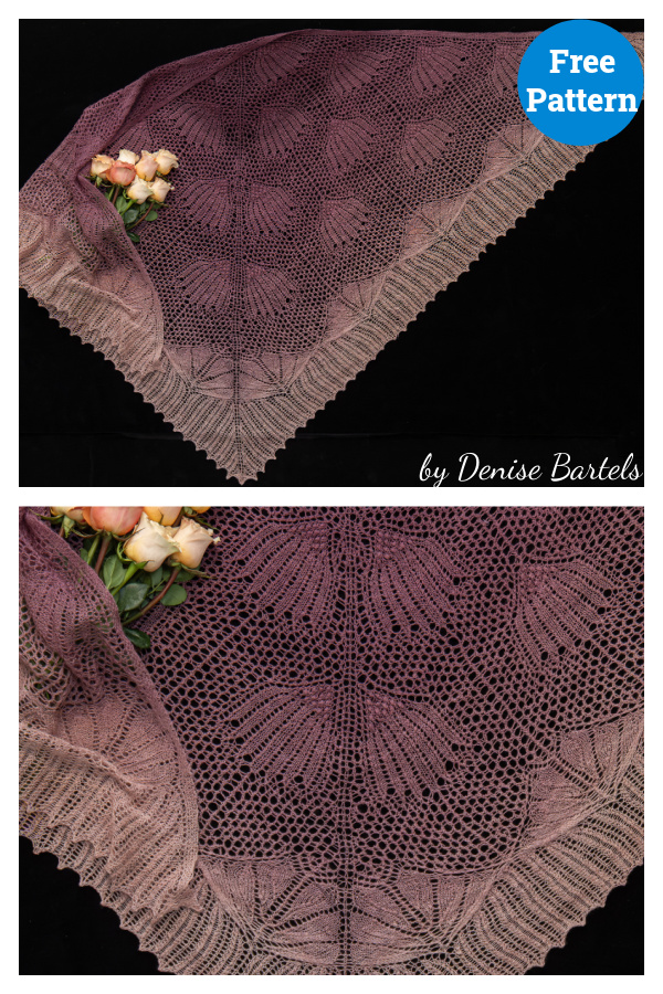 Purple Coneflower Shawl Free Knitting Pattern