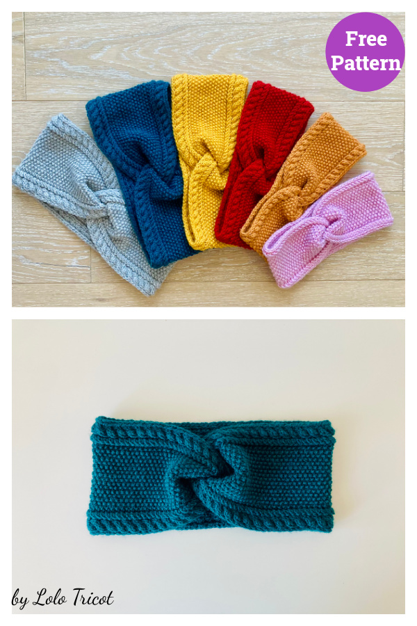 Seeds and Twists Headband Free Knitting Pattern