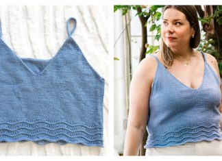 Tide Lace Camisole Free Knitting Pattern