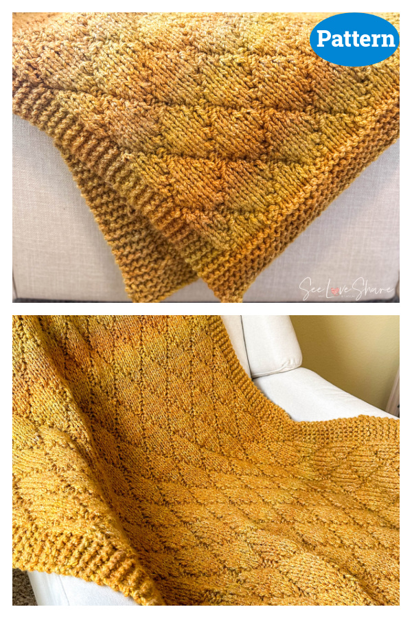 Argyle Chunky Throw Knitting Pattern