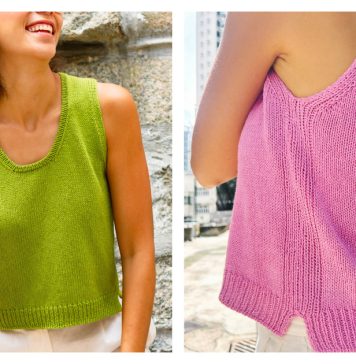 Coastline Tank Top Free Knitting Pattern and Video Tutorial