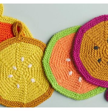 Fresh Picked Pot Holder Free Knitting Pattern