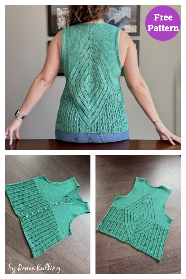 Terzetto Sleeveless Top Free Knitting Pattern