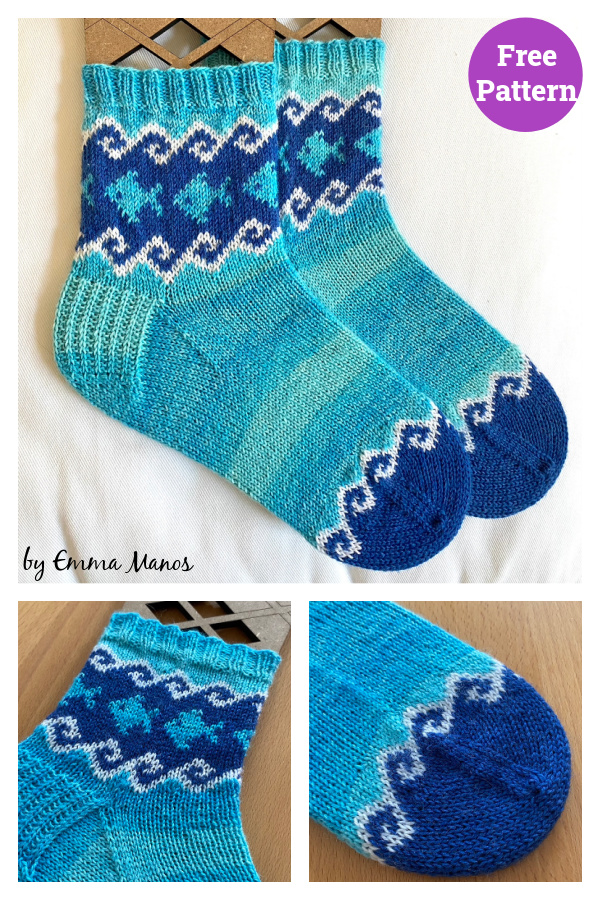 Fish Socks Free Knitting Pattern