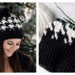 Houndstooth Beanie Free Knitting Pattern