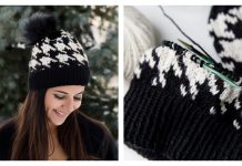 Houndstooth Beanie Free Knitting Pattern