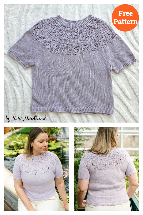 Lavender Field Tee Free Knitting Pattern