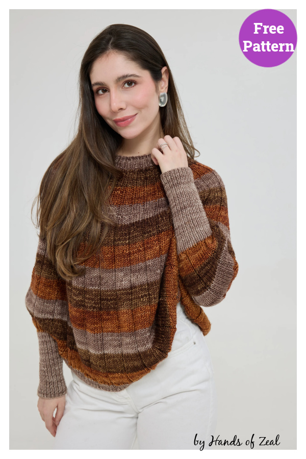 Mocha Muse Poncho Blouse Free Knitting Pattern