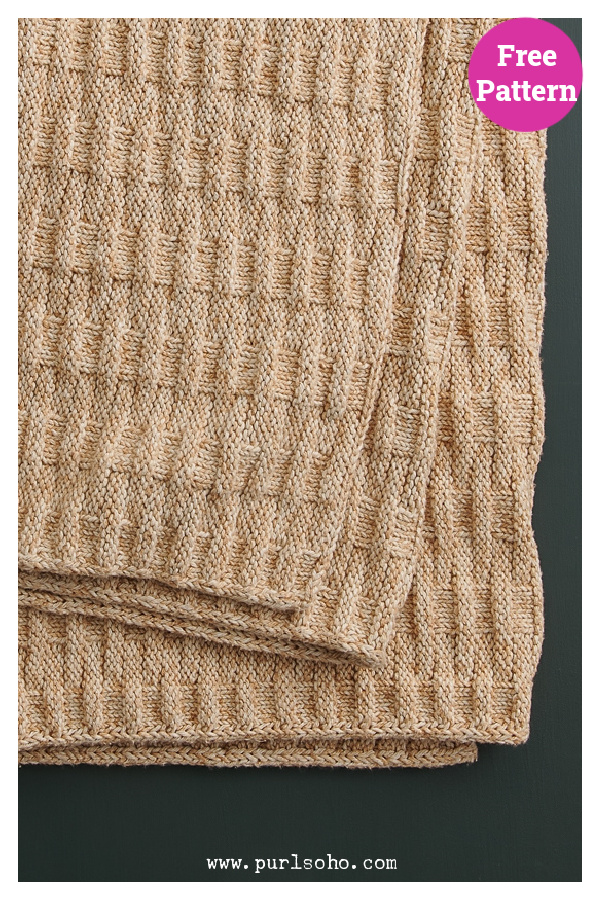 Picnic Basket Blanket Free Knitting Pattern