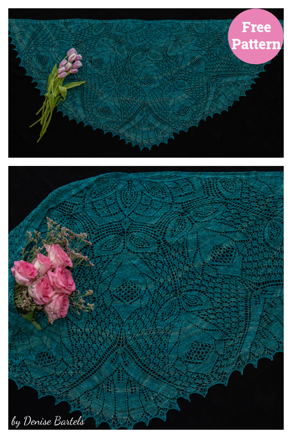 Rose Dance Shawl Free Knitting Pattern