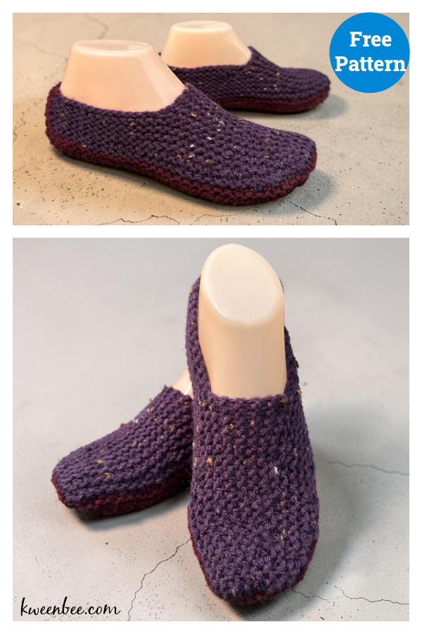Sideways Slippers Free Knitting Pattern