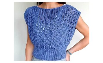 Easy Lace Stitch Poncho Sweater Free Knitting Pattern