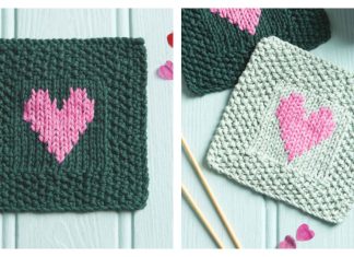 Heartfelt Squares Dishcloth Free Knitting Pattern