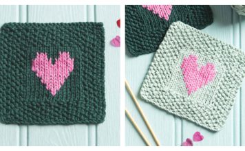 Heartfelt Squares Dishcloth Free Knitting Pattern Heartfelt Squares Dishcloth Free Knitting Pattern