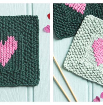Heartfelt Squares Dishcloth Free Knitting Pattern