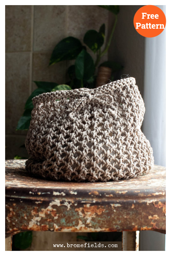 Mini Mesh Market Bag Free Knitting Pattern