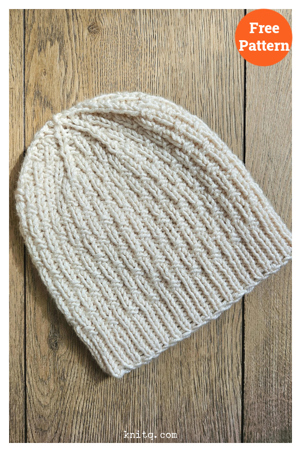 Single Basketweave Beanie Free Knitting Pattern