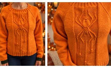 Halloween Spider Sweater Free Knitting Pattern and Video Tutorial