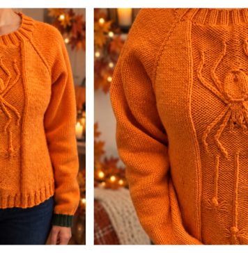Halloween Spider Sweater Free Knitting Pattern and Video Tutorial Halloween Spider Sweater Free Knitting Pattern and Video Tutorial