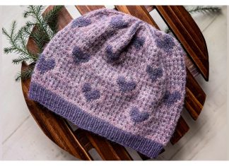 Heart Hat Free Knitting Pattern