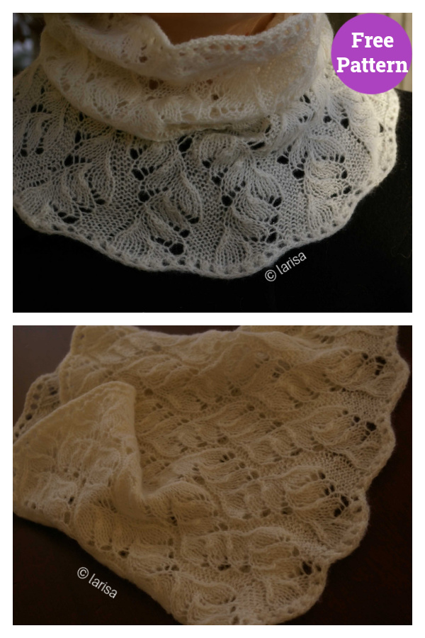 Vent d'est Vent d'ouest Lace Cowl Free Knitting Pattern