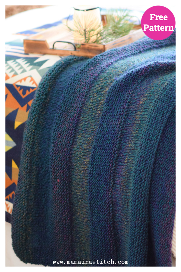 Alpine Tweed Boucle Blanket Free Knitting Pattern