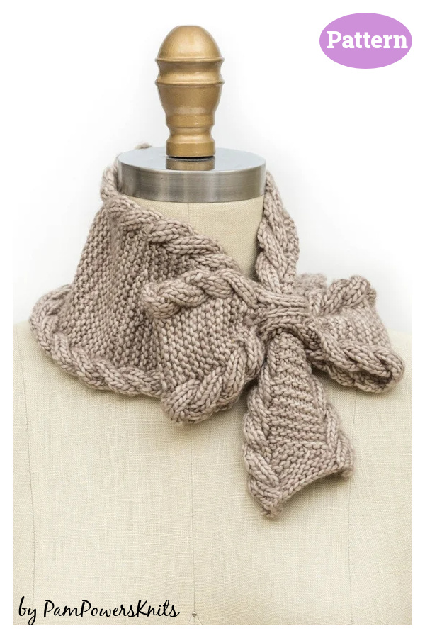 Bow Tie Ascot Scarf Knitting Pattern