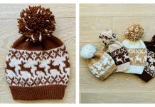 Deer Christmas Hat Free Knitting Pattern