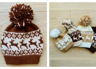 Deer Christmas Hat Free Knitting Pattern