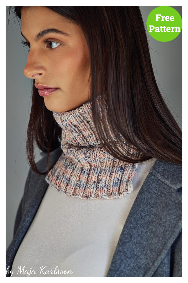 Faux Turtleneck Free Knitting Pattern