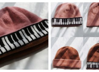 Keyboard Beanie Free Knitting Pattern