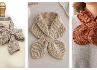 Keyhole Bow Scarf Knitting Patterns