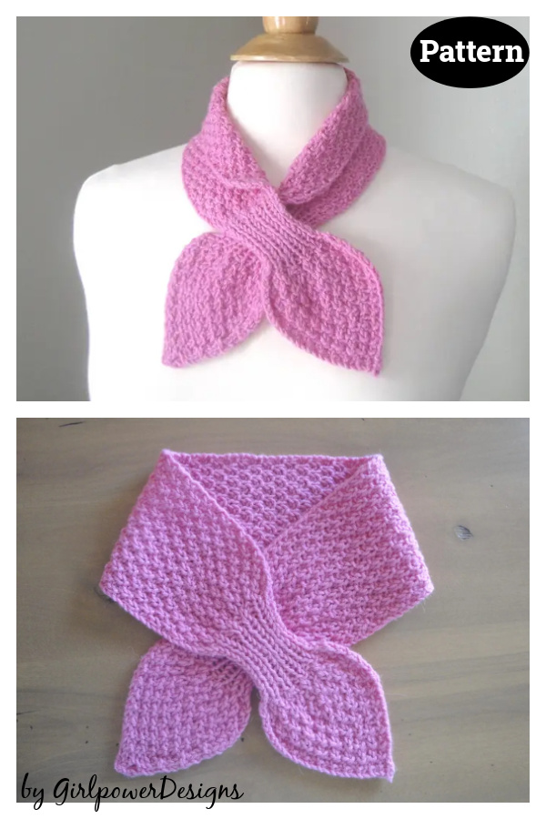Moss Stitch Ascot Scarf Knitting Pattern