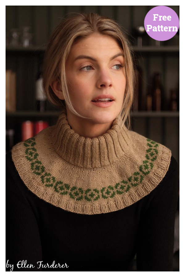Pigeon Pot Faux Turtleneck Free Knitting Pattern