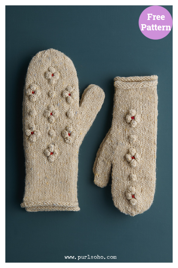 Snowberry Mittens Free Knitting Pattern