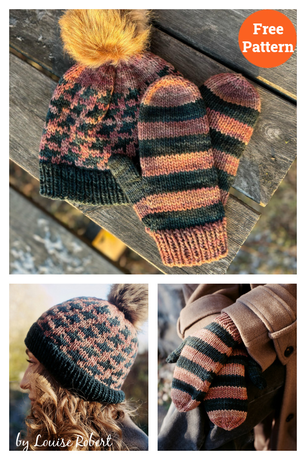 Yak a Tricoter Hat and Mittens Free Knitting Pattern